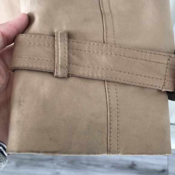 Zara Trench Coat Faux Suede Belted Pockets Buckled Sleeves Size XS - Picture 17 of 17